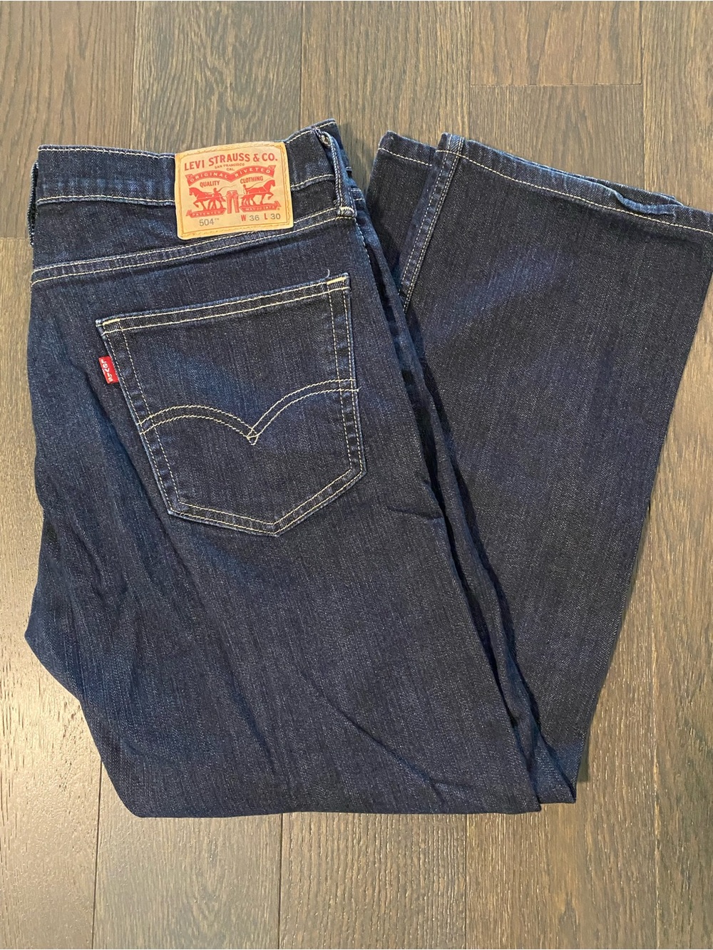 Levis 504 Dark Indigo Straight-Leg Jeans